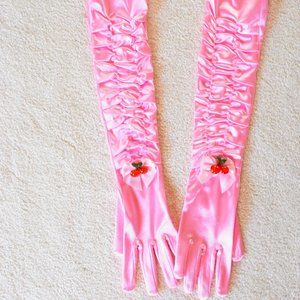 Dolls Kill Cuper Cute Hot Pink Cherry Gloves